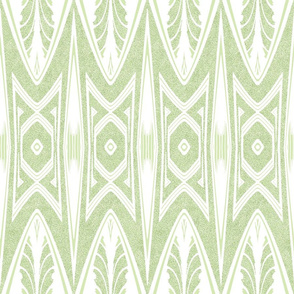 Tribal Shield Pattern in Velvety Lime Green and White