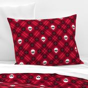  Skull Tartan Plaid in Red