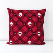  Skull Tartan Plaid in Red