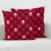  Skull Tartan Plaid in Red