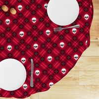  Skull Tartan Plaid in Red