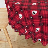  Skull Tartan Plaid in Red