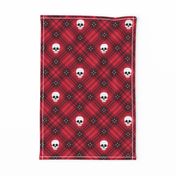  Skull Tartan Plaid in Red