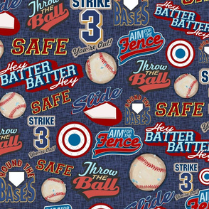 Baseball Lingo on Blue - Sandlot Sports Collection