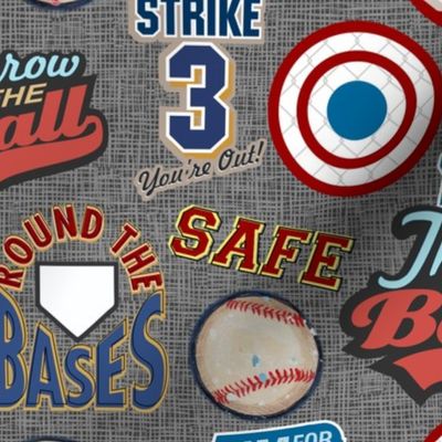 Baseball Lingo on Gray - Sandlot Sports Collection