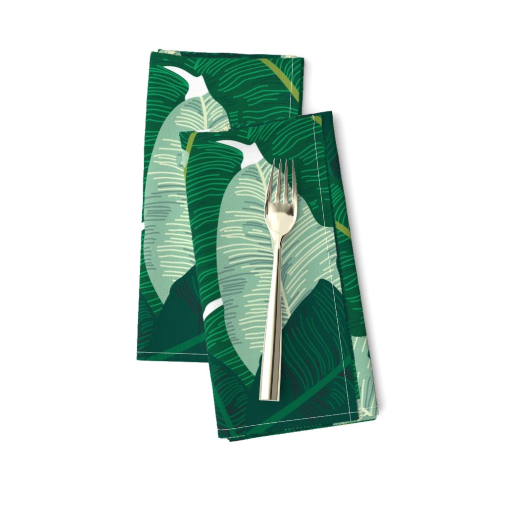 Classic Banana Leaves in Palm Springs Green - LARGER SCALE