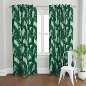 Classic Banana Leaves in Palm Springs Green - LARGER SCALE