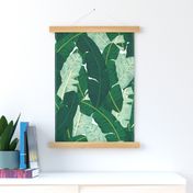 Classic Banana Leaves in Palm Springs Green - LARGER SCALE