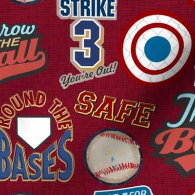 Baseball Lingo on Red - Sandlot Sports Collection