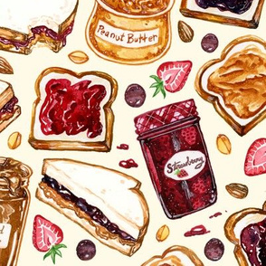  Peanut Butter and Jelly Watercolor 2X