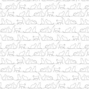 Line Art Cats white background {SMALL} 