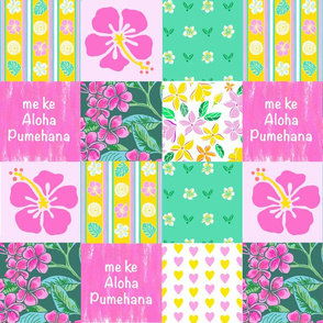 Aloha Hawaiian cheater quilt-girls-variation 3