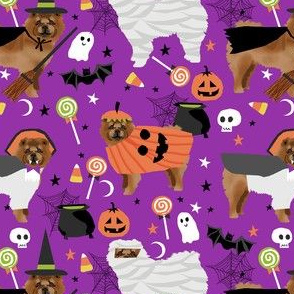 chow  chow halloween fabric - dog halloween fabric, dogs, dog fabric, dogs -purple