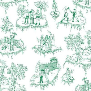 Zombie Toile - Green on White