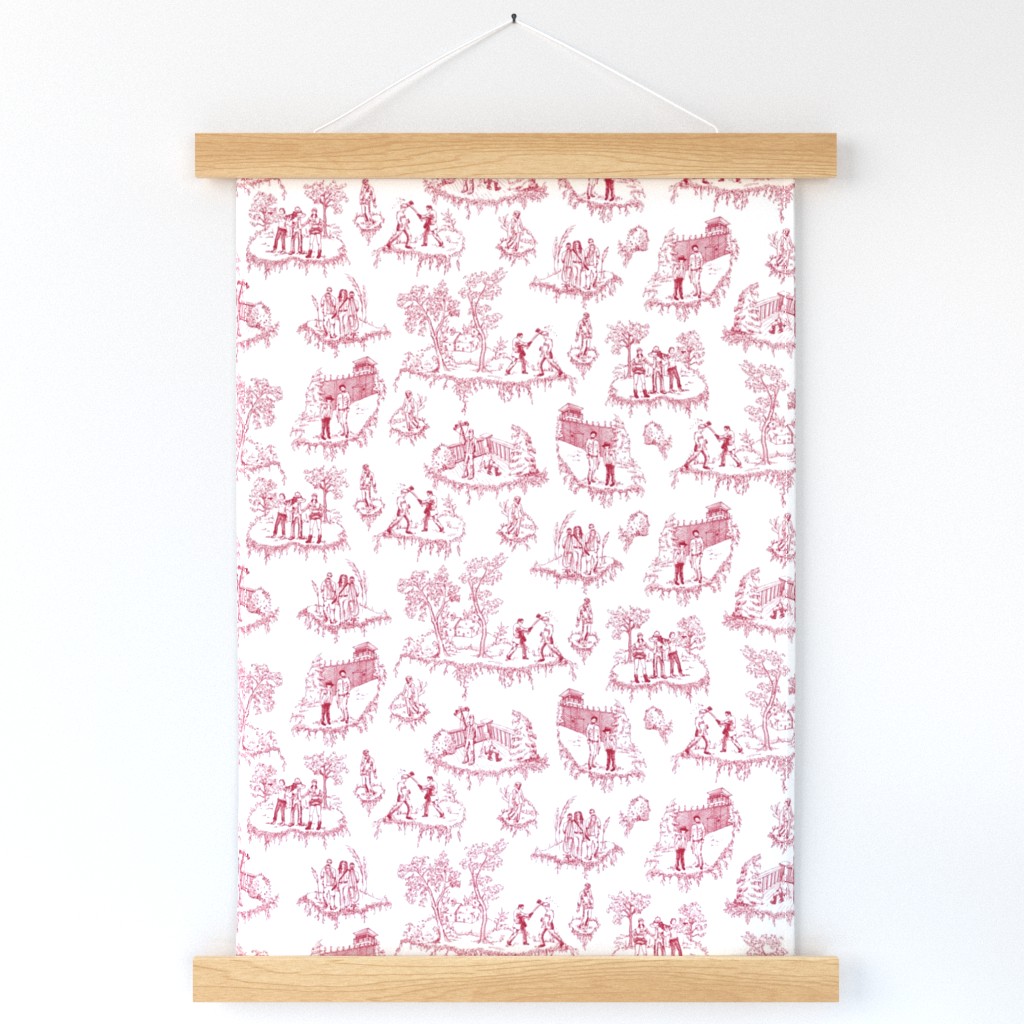 Zombie Toile - Red on White
