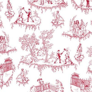 Zombie Toile - Red on White