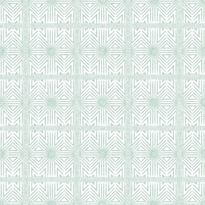 Wicker Pattern in Velvety Pastel Green and White  