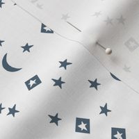 constellation stars fabric - stars and moon fabric, nursery fabric, baby fabric, baby boy fabric, paynes grey, - blue