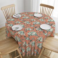 Joshua Tree Toile - Green on Coral