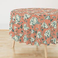 Joshua Tree Toile - Green on Coral