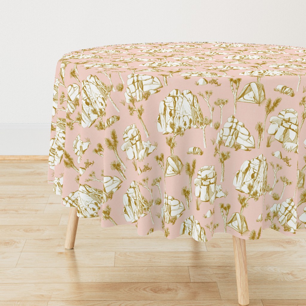 Joshua Tree Toile - Gold on Pink