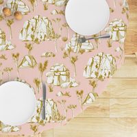 Joshua Tree Toile - Gold on Pink