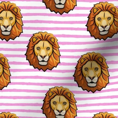 Lion - pink stripes - LAD19