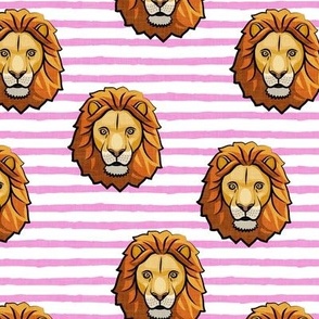 Lion - pink stripes - LAD19