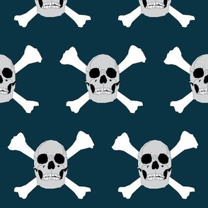Pirate Skull & Crossbones on Blue