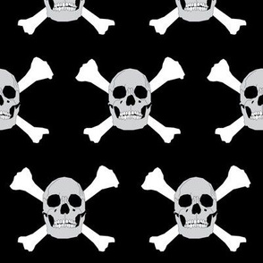 Pirate Skull & Crossbones on Black