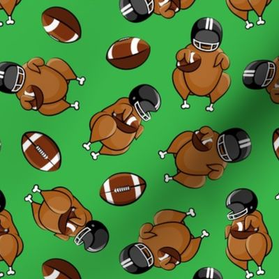 Football Turkey - Turkey with helmet and football - green - LAD19