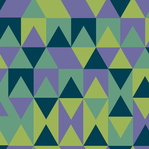 Color Block Triangles Blue Green