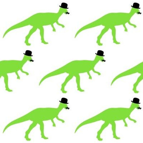  Cool Pachycephalosaurus  with Bowler Hat and Moustache on White