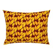 Golden Autumn Leaves on Russet - Medium Scale 