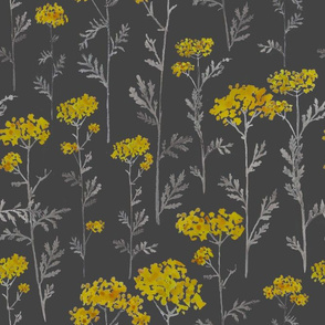 Yellow flowers on dark