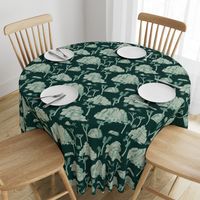 Joshua Tree Toile - Mint on Forest Green