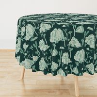 Joshua Tree Toile - Mint on Forest Green