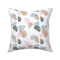 Sweet pastel palm leaf surf island summer vibes boho garden gray blue pink white