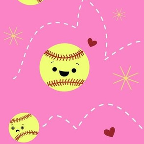 XL Happy Softball - PInk