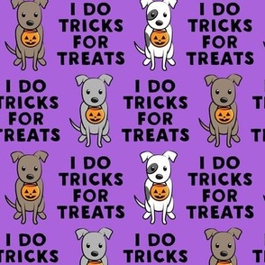 I do tricks for treats - halloween pit bulls - purple - LAD19