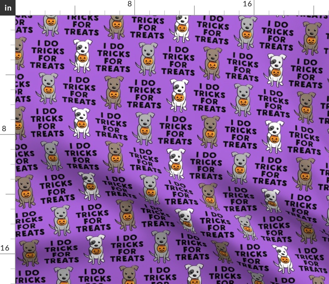 I do tricks for treats - halloween pit bulls - purple - LAD19