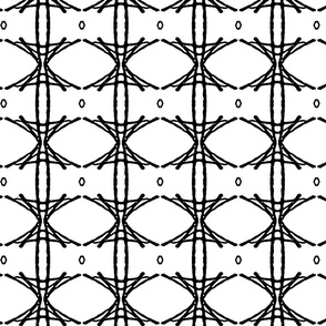 BAMBOO LATTICE small - Black and White