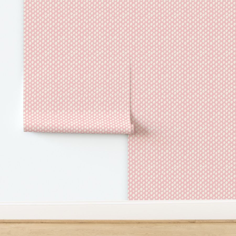 painted dots - cream on blush - medium