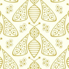 Art Deco Bees on Ivory