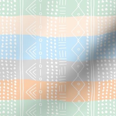 Minimal mudcloth bohemian mayan abstract indian summer love aztec island vibes surf design baby pastel blue mint rainbow