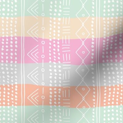 Minimal mudcloth bohemian mayan abstract indian summer love aztec island vibes surf design baby pastel pink rainbow