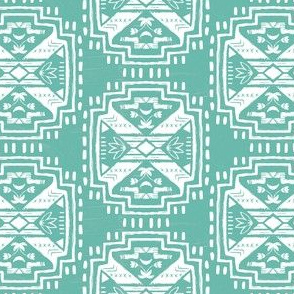 Boho X, White on Teal