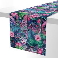 Large scale • Summer floral cats