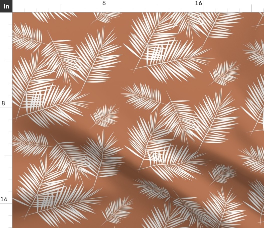 palm  leaves - terracotta