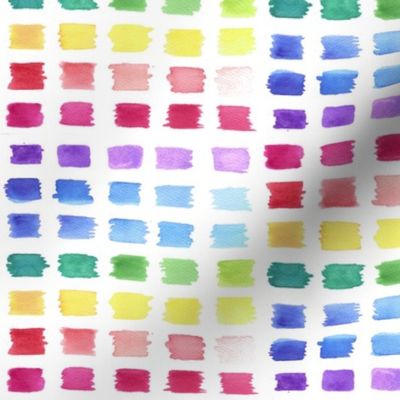 Watercolor paint palette sample or color chart